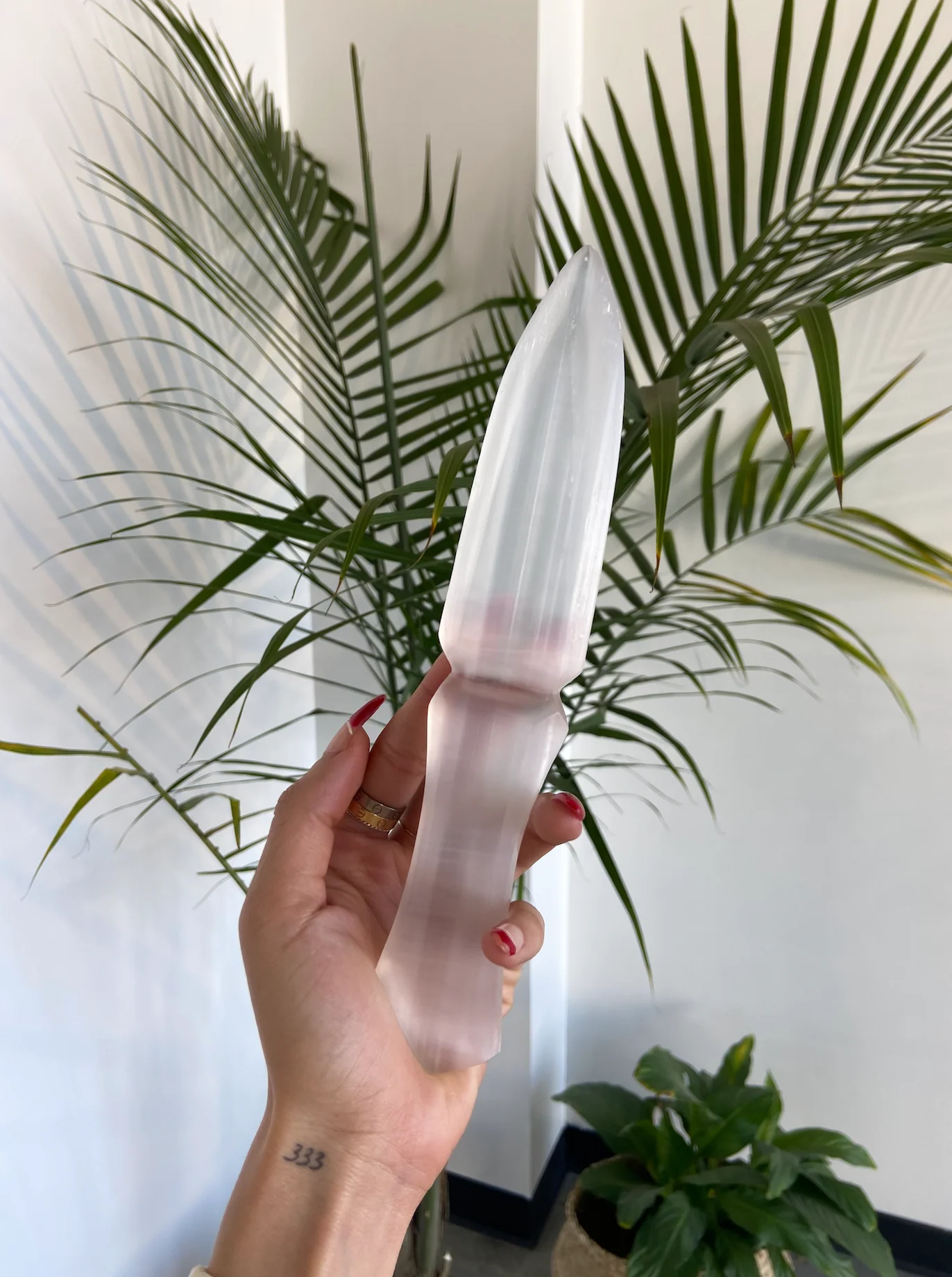 Selenite Crystal Sword Carving - Image 3